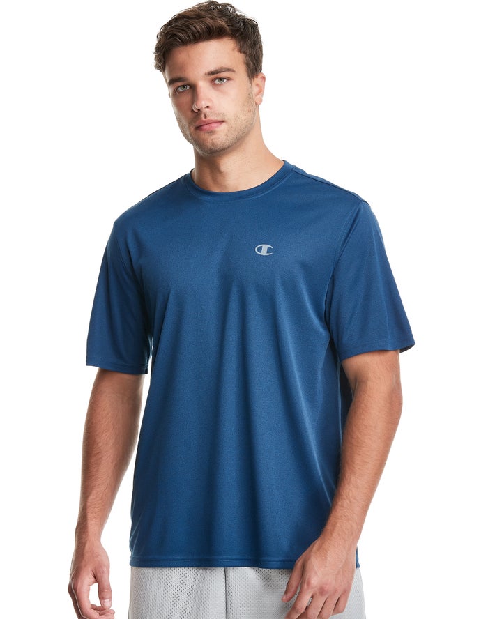 Champion Herre T-Shirts Blå - Double Dry® - Danmark HYX-938201